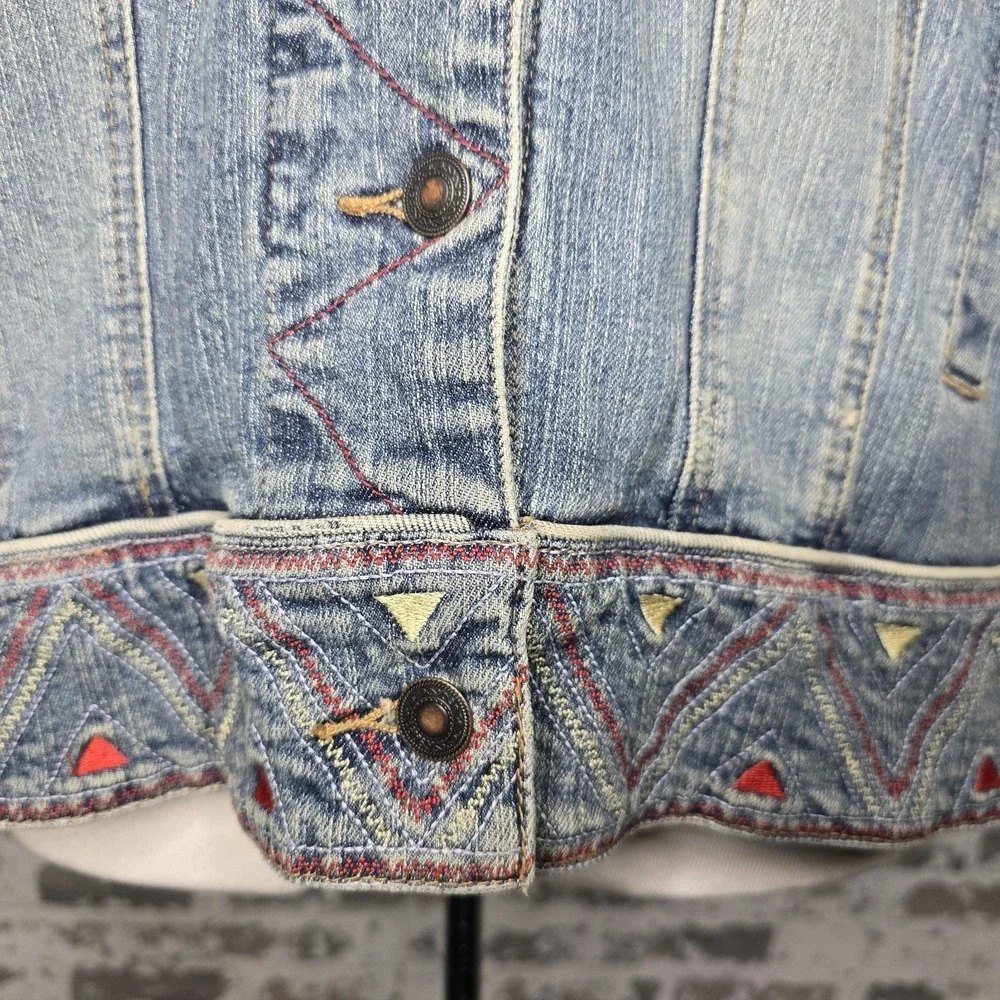 INC International Concepts Women Plus Size Embroidered Denim Jean Jacket Size 3X